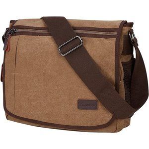 Messenger Bag for Men, 13 Inches Laptop Satchel Bags with Bottle Pocket